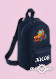 Personalised Kids Backpack - Any Name Tractor Boys Girls NURSERY Back To School Bag
