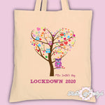 PERSONALISED Lockdown 2020 Tote Bag Thank You Teacher School Gift  Heart Tree Design Natural