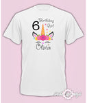 Personalised Birthday Any Name Age Unicorn Girls Girl Gift T-shirt kids