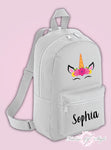 Personalised Kids Backpack - Any Name Unicorn Girls NURSERY Back To School Bag