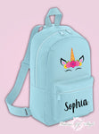 Personalised Kids Backpack - Any Name Unicorn Girls NURSERY Back To School Bag