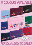 Personalised Any Name Unicorn Rainbow Glitter Pencil Case Kids Office Stationery Back To School Zip School Bag