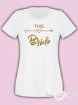 Hen Do Party Bride Tribe Wedding  T-shirt Ladies Female Gold
