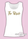 Vest Tank Top Team Bride Hen Do Party Bride Tribe T-shirt Ladies Female  Gold
