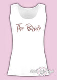 Vest Tank Top Team Bride Hen Do Party  Tribe  T-shirt Ladies Female Rose Gold