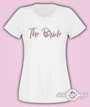Team Bride Party Bride Tribe Wedding Team T-shirt Ladies Female Rose Gold