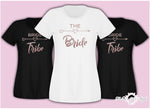 Do Party Bride Tribe Wedding Team T-shirt Ladies Female Rose Gold