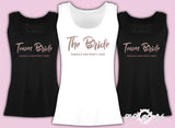 Vest Tank Top Team Bride Hen Do Party Bride Tribe Wedding  Personalised T-shirt Ladies Female Rose Gold