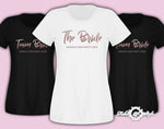 Rose Gold Team Bride Hen Do Party Tribe Personalised T-shirt Ladies